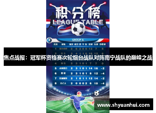焦点战报：冠军杯资格赛次轮烟台战队对阵南宁战队的巅峰之战